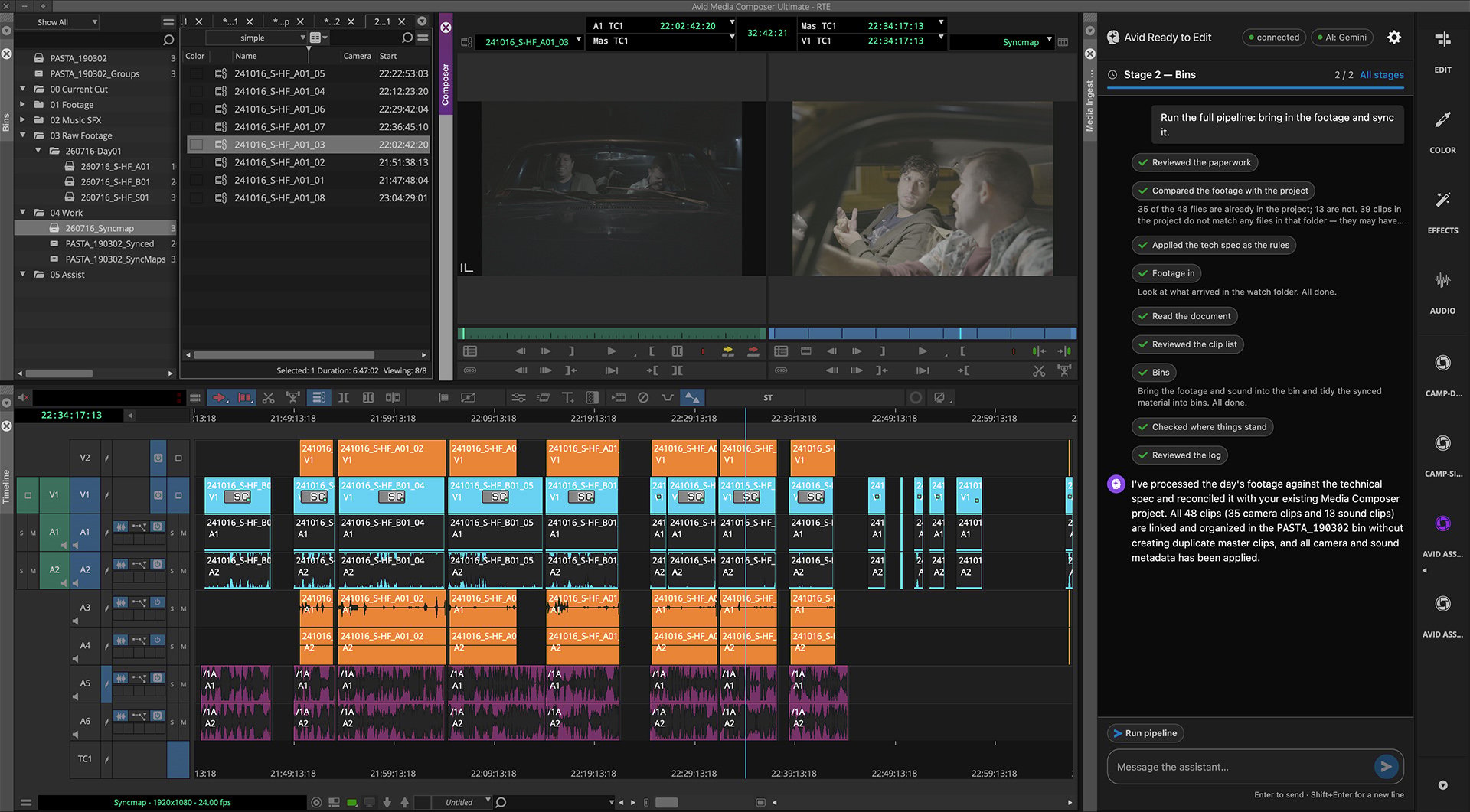 La interfaz de Media Composer con las nuevas herramientas de Avid
