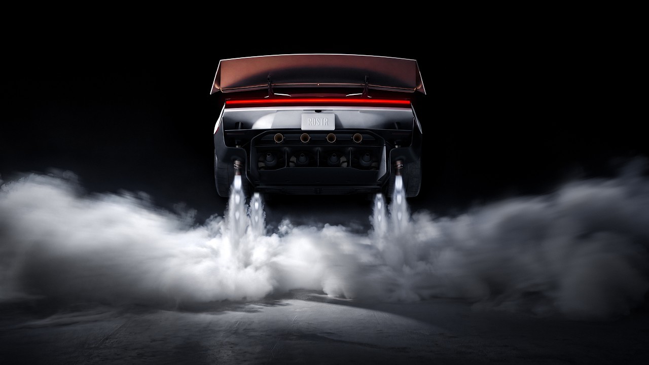 El Tesla Roadster con los propulsores de aire comprimido encendidos